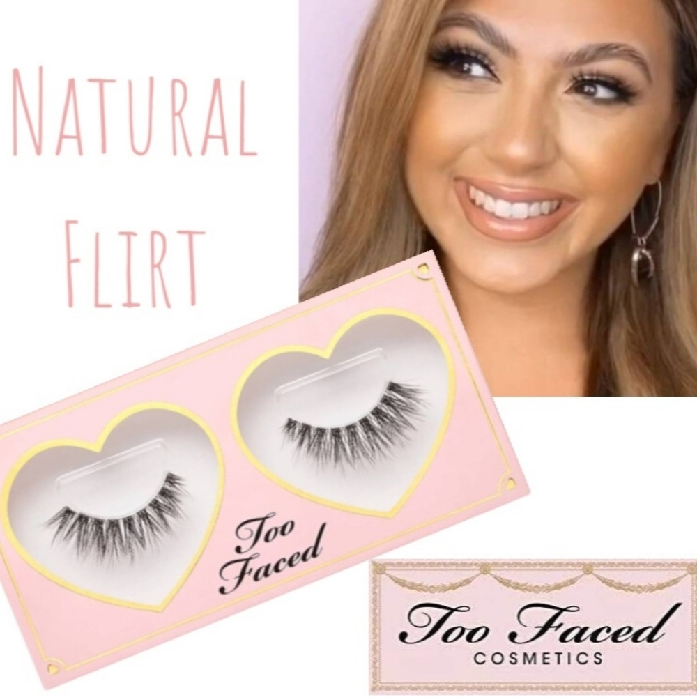 Too Faced Faux Mink Natural Flirt False Eyelashes- Whispy Drama With Clear Brand